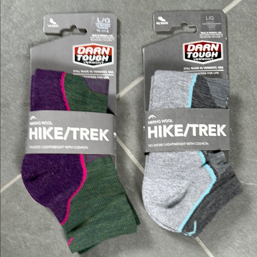 Women’s Darn Tough Hike/Trek Socks - Purple and Gray
